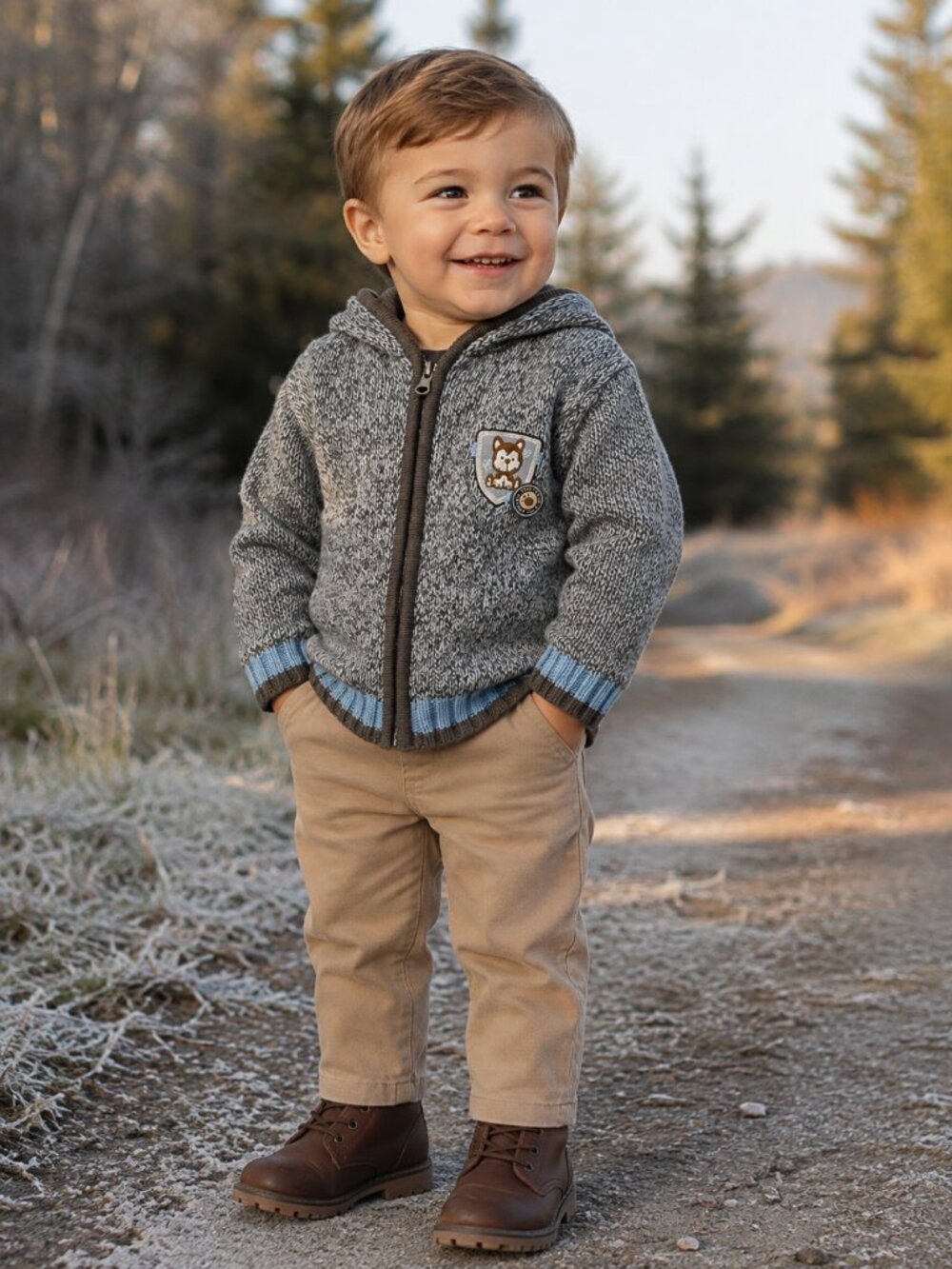 NWT Carter’s 2-Piece Toddler Boy Outfit Set Size 18 Months Gray Knit Jacket